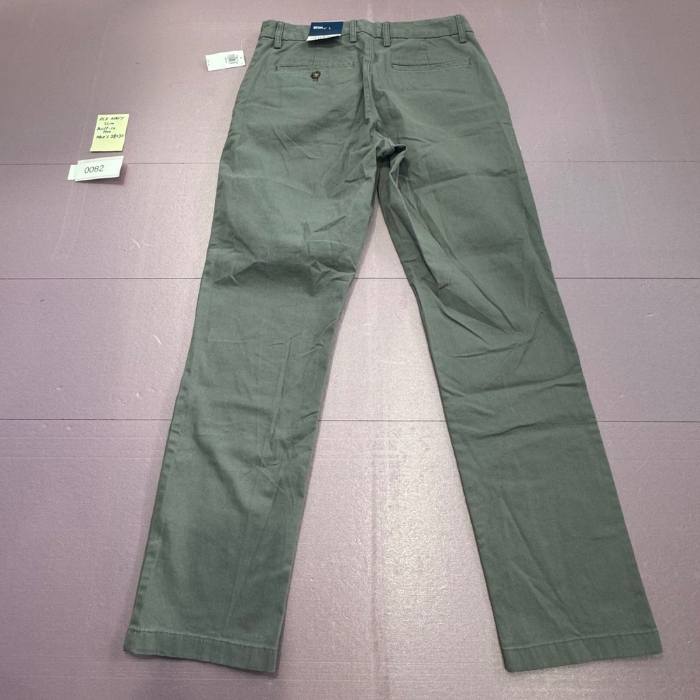 Old Navy Slim BuiltIn Flex Men Chino Pants Dark Grey label size 28x30 Flat Front - Picture 6 of 9